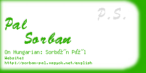 pal sorban business card